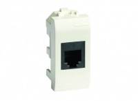 Ком.роз. RJ45 кат.6A (8P8C, Hyperline, Dual IDC: 110&Krone)Brava, слон.кость, 1мод