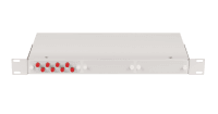 Оптический кросс 19", 1U, укомплектованный на 8 портов FC/UPC, SM 9/125 OS2, серый, полный комплект Оптический кросс 19", 1U, укомплектованный на 8 портов FC/UPC, SM 9/125 OS2, серый, полный комплект