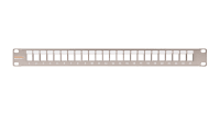Коммутационная панель NIKOMAX 19", 1U, наборная, под 24 модуля Keystone, UTP/STP, с заземлением, с органайзером, металлик Коммутационная панель NIKOMAX 19", 1U, наборная, под 24 модуля Keystone, UTP/STP, с заземлением, с органайзером, металлик