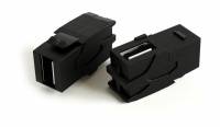 Вставка формата Keystone Jack с проходным адаптером USB 2.0 (Type A), 90 градусов, ROHS, черная Вставка формата Keystone Jack с проходным адаптером USB 2.0 (Type A), 90 градусов, ROHS, черная