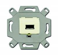 Механизм USB-розетки/разъема, USB-type A, USB2.0, 5 полюсов, цвет слоновая кость ABB Механизм USB-розетки/разъема, USB-type A, USB2.0, 5 полюсов, цвет слоновая кость ABB