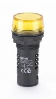 Лампа комм. ADDS ?22 мм LED жел. 220В AC/DC ЛK-22 DEKraft