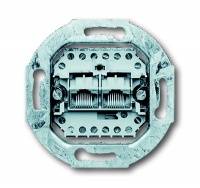 Механизм 2-постовой телефонной розетки 8/8 полюсов, раздельно, RJ 11/12; RJ 45, ISDN, категория 3 ABB Механизм 2-постовой телефонной розетки 8/8 полюсов, раздельно, RJ 11/12; RJ 45, ISDN, категория 3 ABB