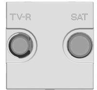 Розетка TV-R-SAT проходная с накладкой, серия Zenit, цвет антрацит ABB Розетка TV-R-SAT проходная с накладкой, серия Zenit, цвет антрацит ABB