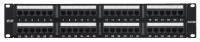 Коммутационная панель NETLAN 19", 2U, 48 портов, Кат.5e (Класс D), 100МГц, RJ45/8P8C, 110/KRONE, T568A/B, неэкранированная, черная