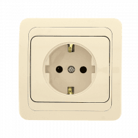 Лондон Розетка 1-местная с заземлением 16А бежевая EKF PROxima