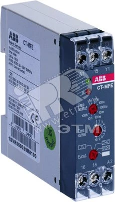 Реле времени ABB CT-MFE многофункциональное (6 функций) 24-240В АС/DC, (8 временных диапазонов 0,05с..100ч) 1ПК