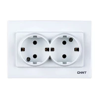2-местная розетка с заземляющим контактом 16А 250В рамочная (CHINT)