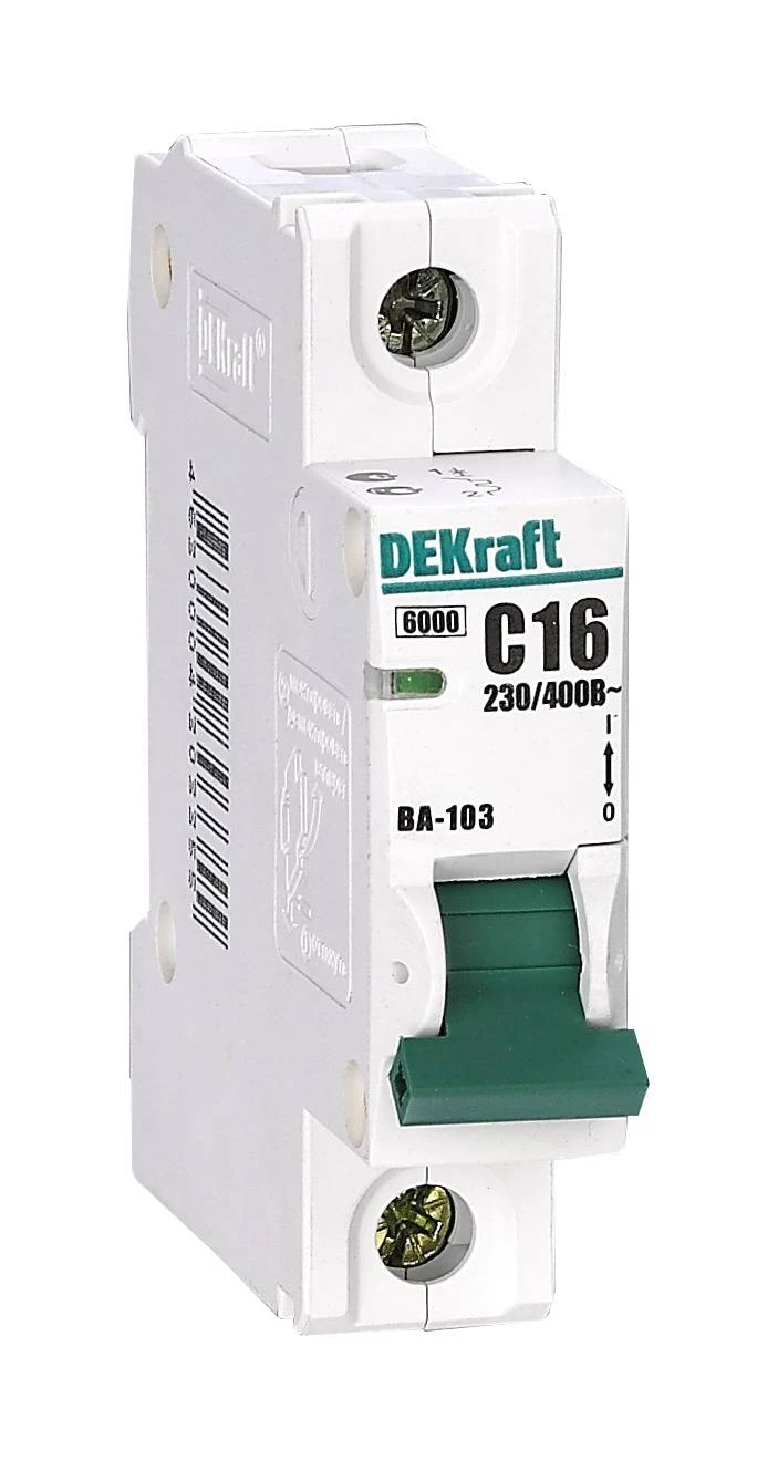 Авт. выкл. 1Р 6А х-ка D ВА-103 6кА DEKraft
