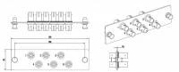 Панель для FO-19BX с 6 ST адаптерами, 6 волокон, многомод OM2/OM3/OM4, 120x32 мм Hyperline