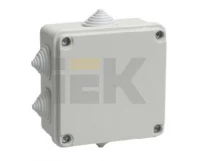 Коробка КМ41233 распаячная для о/п 100х100х50 мм IP44 (RAL7035, 6 гермовводов)