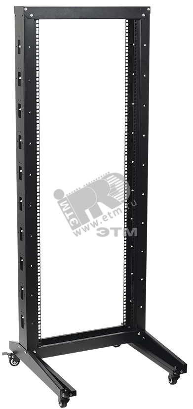 ITK 19" однорамная стойка, 32U, 600x600, на роликах, серая