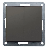 Переключатель 2-кл., с двух мест (схема 6+6) 16 A, 250 B (черный бархат) FLAT