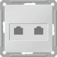 Двойная компьютерная розетка W59 RJ45 кат.5E, механизм, матовый хром