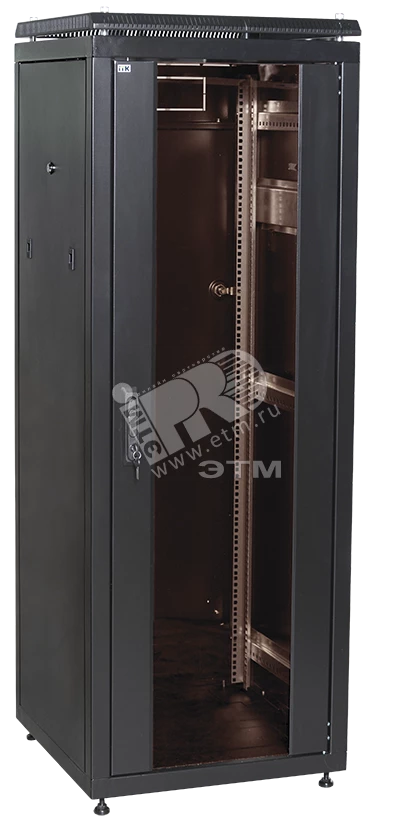 ITK Шкаф сетевой 19" LINEA N 33U 600х800 мм стеклянная передняя дверь черный