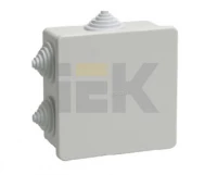 Коробка КМ41235 распаячная для о/п 85х85х40 мм IP44 (RAL7035, 6 гермовводов)