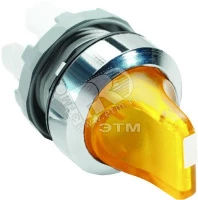 Переключатель M3SS1-21Y (короткая ручка) желтый 3-х позиционныйс подсветкой (только корпус) с фиксацией