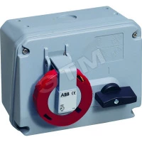 Розетка накладная с выключателем и механической блокировкой 416MHS6W, 16A, 3P+N+E, IP67, 6ч