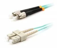 Патч-корд оптический LANMASTER, дуплексный, SC/PC-FC/PC, OM3, LSZH, 15 м