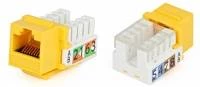 Вставка Keystone Jack RJ-45(8P8C), категория 5e, Dual IDC, желтая Hyperline