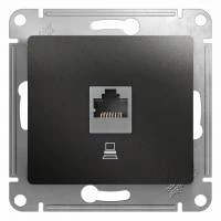 Компьютерная розетка GLOSSA RJ45 кат.5E, антрацит