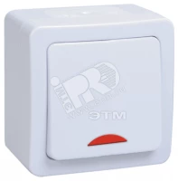 ВС20-1-1-ГПБ выкл 1кл с инд о/у IP54 (цвет клавиш: белый) ГЕРМЕС PLUS