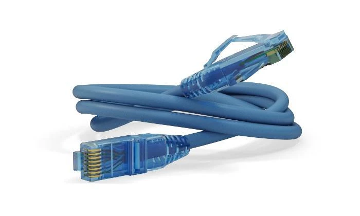 Патч-корд U/UTP, Cat.6, LSZH, 1 м, синий Hyperline