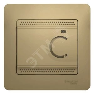 GLOSSA ТЕРМОСТАТ электрон.теплого пола с датчиком,от+5до+50°C,10A,в сборе, ТИТАН