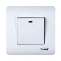 1-клавишный проходной выключатель с LED-подсветкой 10А 250В (CHINT)