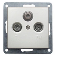 Накладка розетки TV+FM+SAT 2(3)  (белый) FLAT