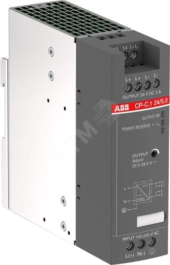 Блок питания CP-C,1 24/5,0 (регулир, вых, напряж) Uвход 85-264В AC/90-300В DC, выход 24В DC /5A