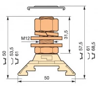 Клемма HD185/36,F12,31,1 1шпилька