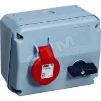 Розетка накладная с выключателем и механической блокировкой 432MHS6, 32A, 3P+N+E, IP44, 6ч