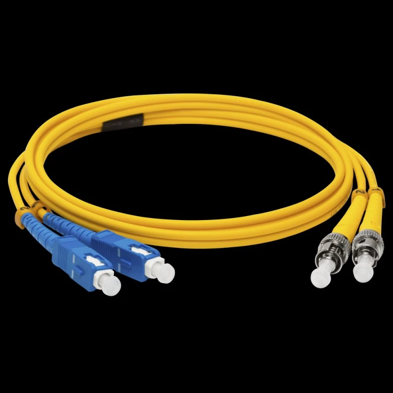 Патч-корд оптический LANMASTER, LSZH, дуплексный, ST/UPC-SC/UPC, SM, 1.5 м