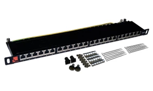 Патч-панель LANMASTER компактная 24 порта, STP, кат. 6A, 0.5U