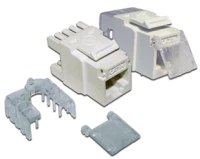 Модуль Keystone, RJ45, кат.5E, UTP, 180 градусов, со шторкой, белый
