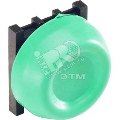 Кнопка KP6-40G зеленая с резиновым колпачком IP66 с монтажной ко лодкой