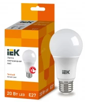 Лампа светодиодная ECO A60 шар 20Вт 230В 3000К E27 IEK