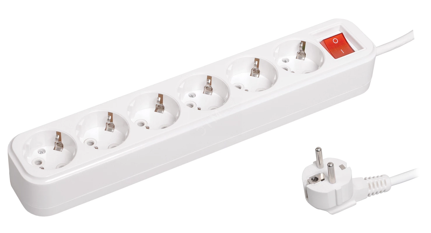 Удлинитель У06В 6 места 2Р+РЕ/3.0 метра 3х1мм2 16А/250В CLASSIC IEK