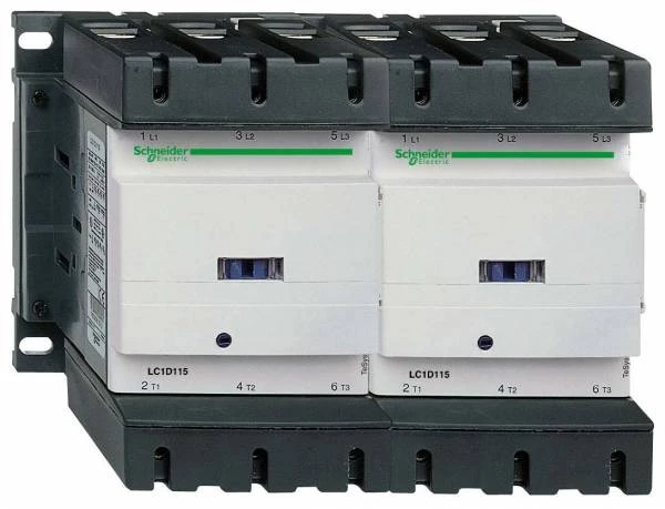 КОНТАКТОР РЕВЕРСИВНЫЙ D 3Р, 115 A, НО+НЗ, 220V 50 ГЦ, ЗАЖИМ ПОД ВИНТ,