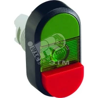 Кнопка двойная MPD14-11G (зеленая/красная-выступающая) зеленая л инза с текстом (ON/OFF)