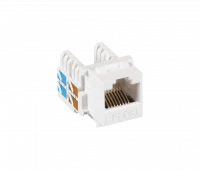 Модуль-вставка NETLAN типа Keystone, Кат.5e (Класс D), 100МГц, RJ45/8P8C, 110/KRONE, T568A/B, неэкранированный, белый, уп-ка 10шт.