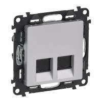 Двойная компьютерная розетка VLN-l RJ45 Cat5е UTP алюминий