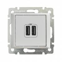 Двойная pозетка USB БЕЛ VLN скрытого монтажа