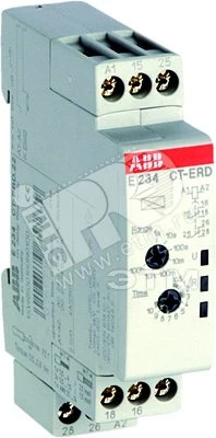 Реле времени ABB CT-ERD, 12 модульное (задержка на включение) 24-48B DC, 24-240B AC (7 временных диапазонов 0,05с...100ч) 1ПК