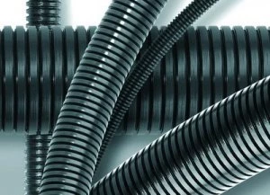 Труба гофрированная гибкая Экопласт PA6V2 д.25мм, без протяжки, 50м, цвет тёмно-серый