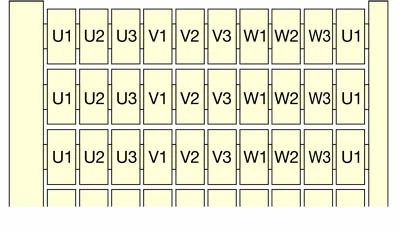 Маркировка RC610 10x(U1-U3-V1-V3-W1-W3) ,