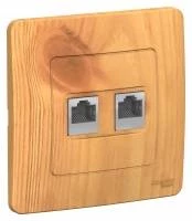 Двойная компьютерная розетка BLANCA RJ45, кат.5E, ясень