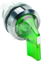 Переключатель M2SS4-21G (длинная ручка) зеленый 2-х позиционный с подсветкой (только корпус) 45 град, с фиксацией