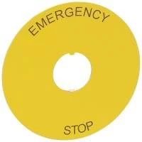 Osmoz этикетка.круг 80мм желт. "EMERGENCY STOP" надпись